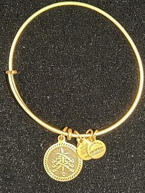 Alex and Ani Gold Tone Charm Bangle Bracelet